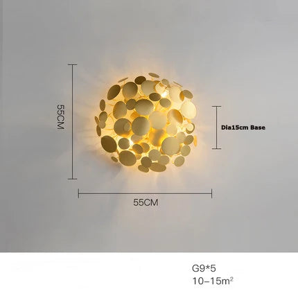 LED Golden Maple Leaves Wall Sconce for Bedroom and Corridor