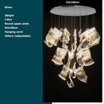 Golden Love Paper Chandelier: Postmodern LED Designer Lighting for Foyer