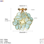 White Glass LED Ceiling Light Fixture, Nordic Modern Copper Ceiling Lamp