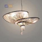 Art Deco LED Retro Vintage Aluminum Chain Chandelier Lighting Suspension