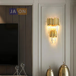 Crystal Clear LED Wall Sconce Chrome Silver Gold Wall Light for Bedroom