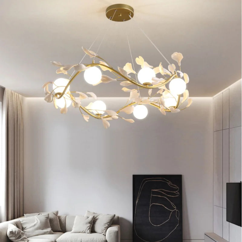 Nordic Glass Ball Chandelier with Petals by - Luxury Interior Lighting