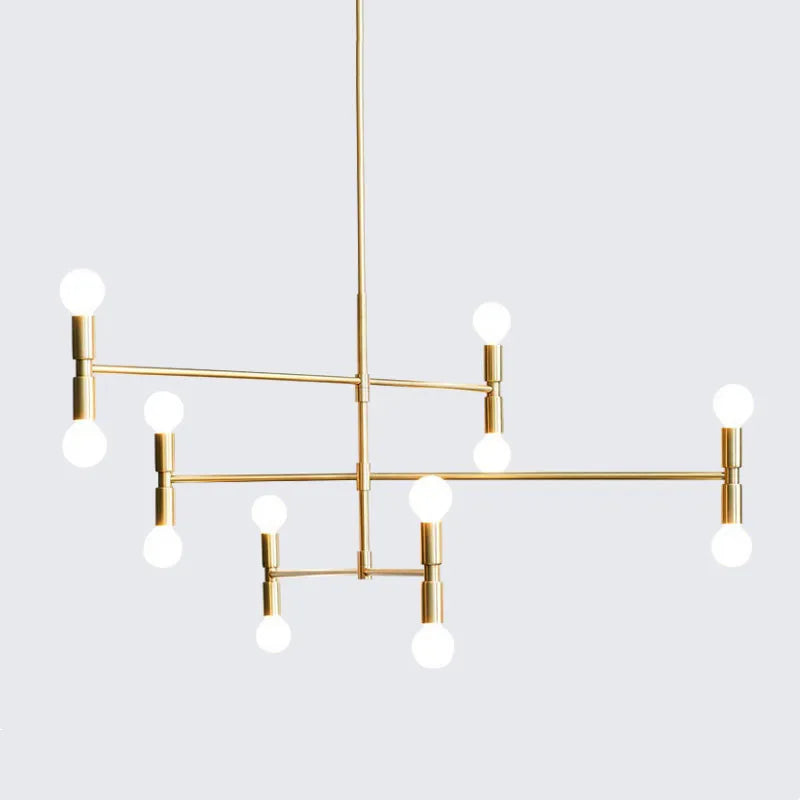 Modern Black Gold Chandelier Branch Design for Loft Bedroom Living Room Nord Fashion Atomium.