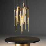 Luxury Crystal Chandelier - Gold Rectangle LED Staircase Dining Kitchen Lighting