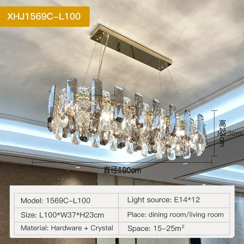 Crystal LED Chandelier for Elegant Living Room, Dining, Bedroom, Kitchen