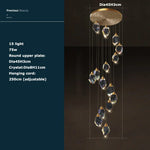 Crystal Stone Copper Chandelier - LED Postmodern 2025 Lighting for Staircase