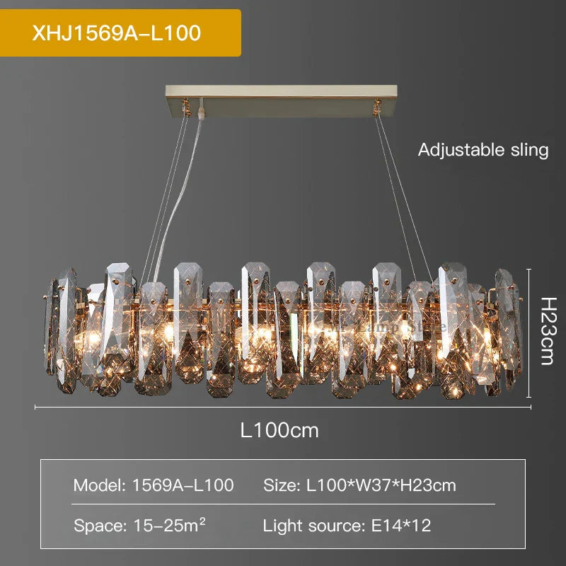 Crystal LED Chandelier for Elegant Living Room, Dining, Bedroom, Kitchen