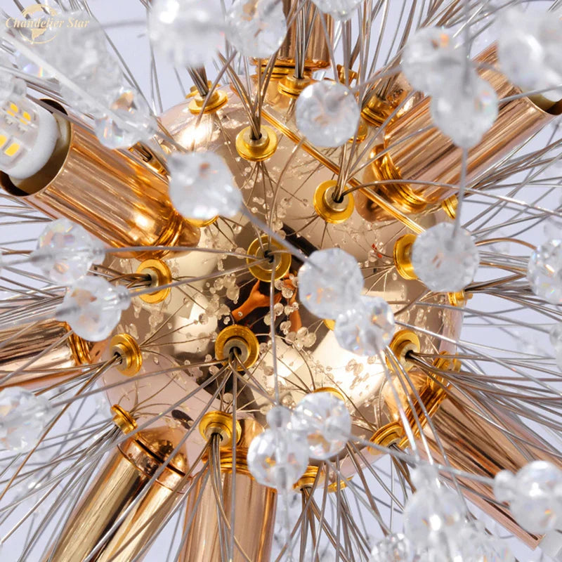 Crystal Star LED Chandelier - Art Deco Dandelion Pendant Lighting for Home Décor