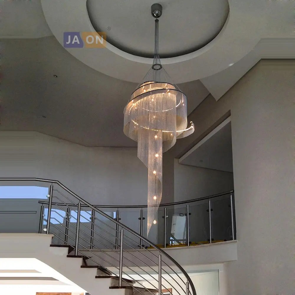 Chain Chandelier Lighting Suspension for Staircase