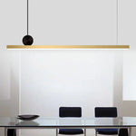 Linear LED Gold Pendant Light for Island, Restaurant, Bar - Nordic Designer Style