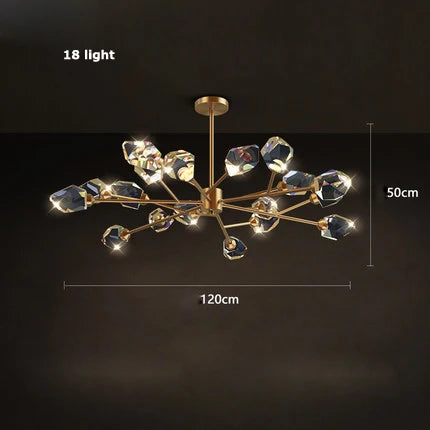 Crystal Copper Round Chandelier: Elegant LED Suspension Lamp for Dinning Room