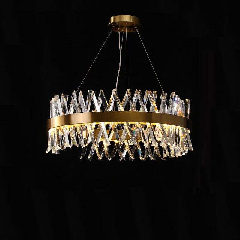 Gold Crystal LED Chandelier for Dinning Room