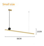Linear LED Gold Pendant Light for Island, Restaurant, Bar - Nordic Designer Style