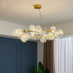 Gold LED Glass Bubble Chandelier for Dining Room and Restaurant