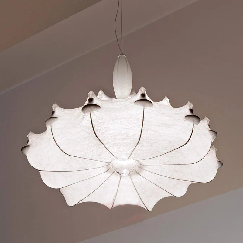 Zeppelin Silk Chandelier: Hand-Woven Modern Japanese Country Style Dining Room Lamp