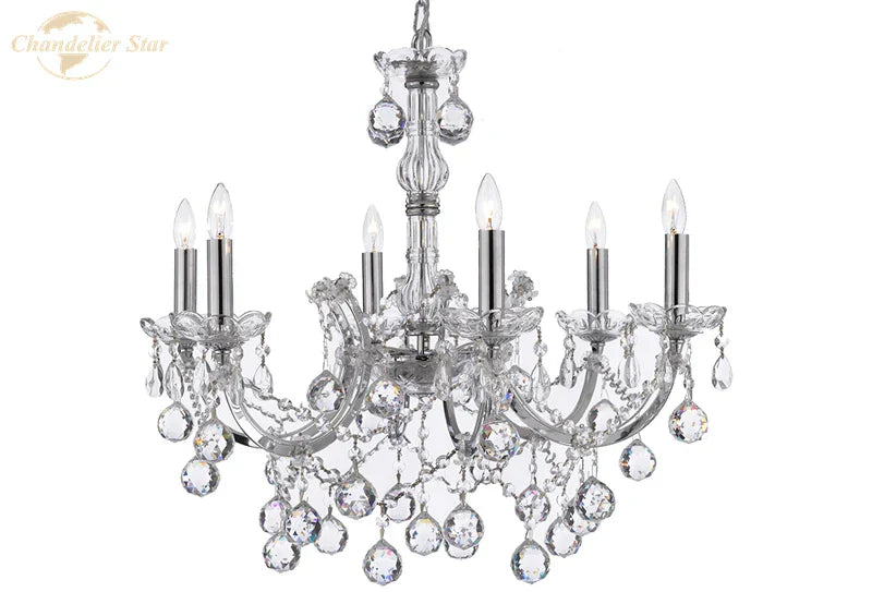 Traditional Crystal Chandelier LED Hanging Lamp Luxe Candle Lustre