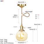 Nordic White Glass Pendant Lights with Japan Copper Finish