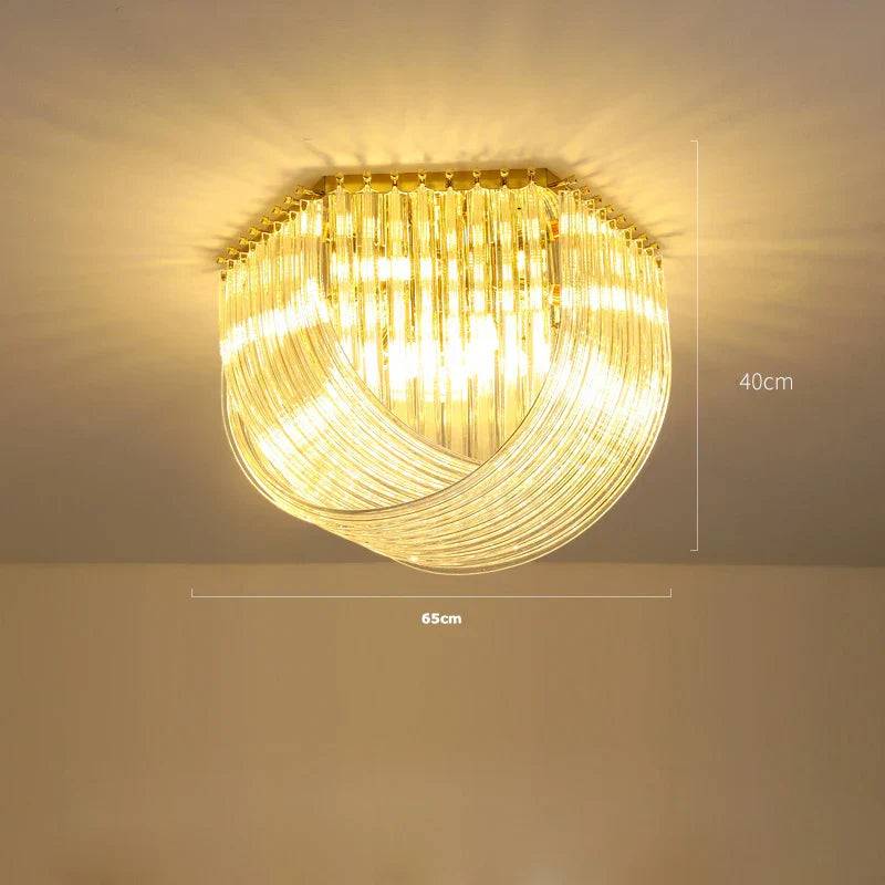 LED Glass Chandelier Hanging Lamps for Foyer - Modern Stainless Steel Design