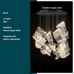Golden Love Paper Chandelier: Postmodern LED Designer Lighting for Foyer