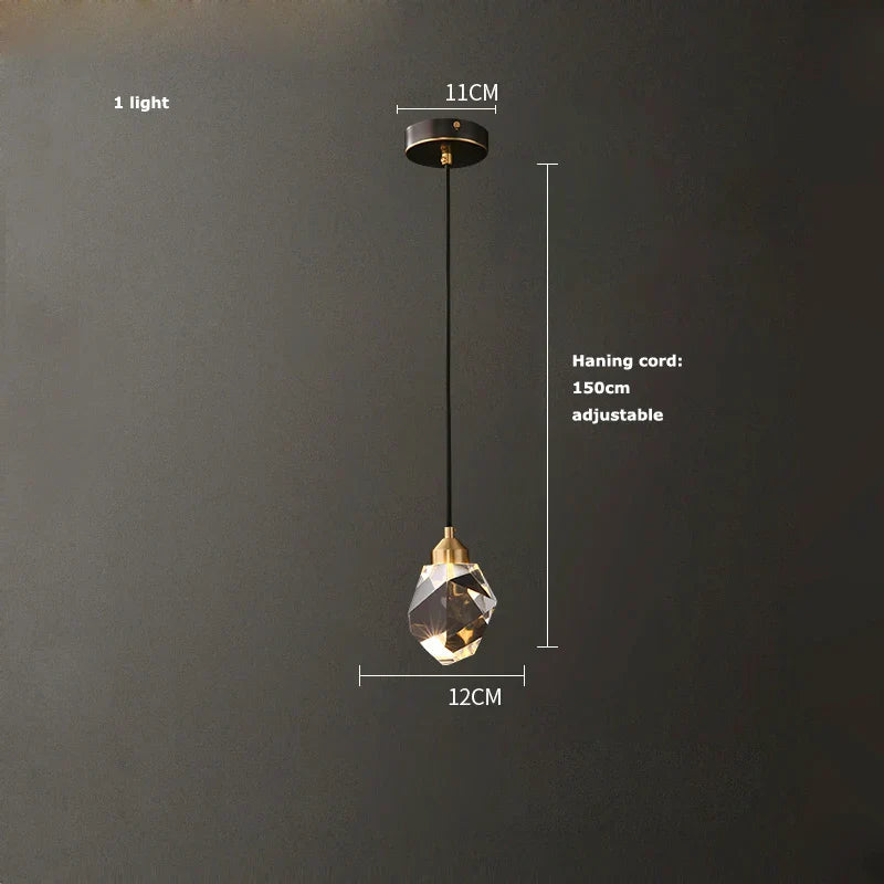 Crystal Copper Chandelier Lighting for Dinning Room