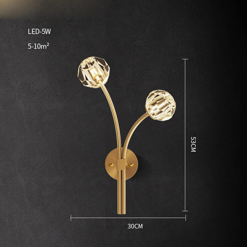Postmodern Crystal Stone Wall Sconce for Bedroom & Corridor