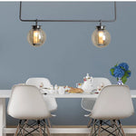 Chandelier: Industrial Metal Glass Ball Lighting for Retro Restaurant and Living Room