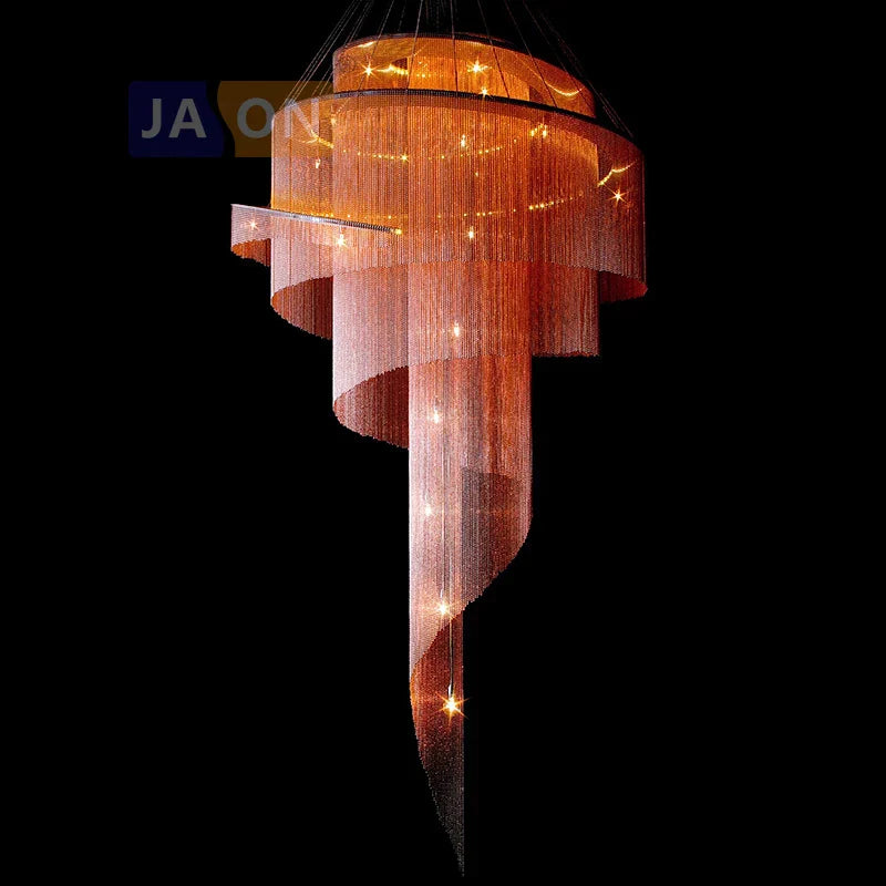 Chain Chandelier Lighting Suspension for Staircase