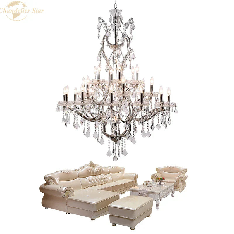 Rococo Crystal Chandelier LED Candle Vintage Luxury Lighting
