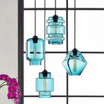 Geometric Glass Pendant Light Collection: Modern Crystalline Pendant Series