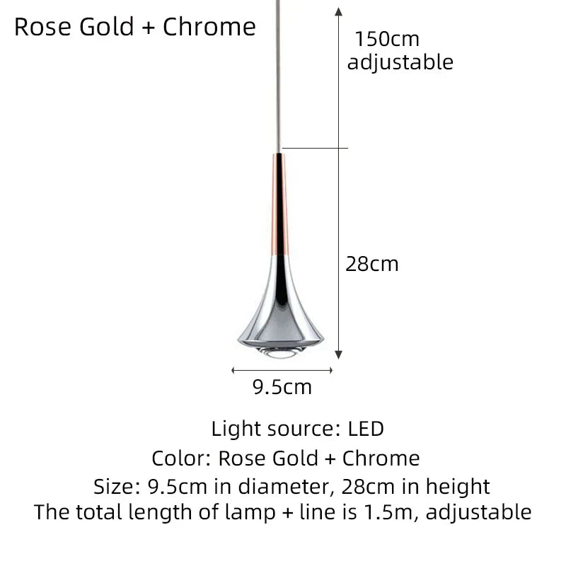 Rain Chrome Pendant Light for Dining Room Minimalism Decor Kitchen Loft