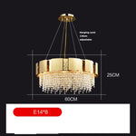 Golden Crystal Stainless Steel Pendant Light for Stylish Foyer