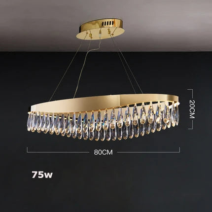 Crystal Stainless Steel LED Chandelier for Foyer