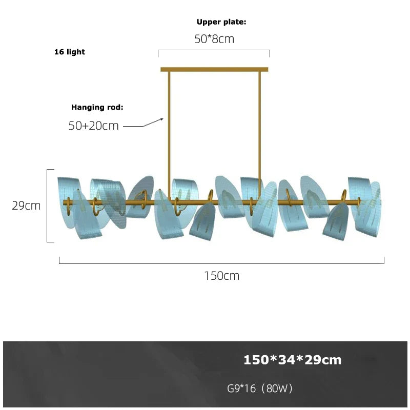 Copper Glass Blue Beauty Designer Wall Sconce LED Wall Light