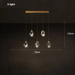 Crystal Copper Round Chandelier: Elegant LED Suspension Lamp for Dinning Room