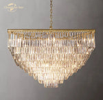 Modern Crystal LED Chandelier: Odeon Square Lustre Pendant Light Fixture