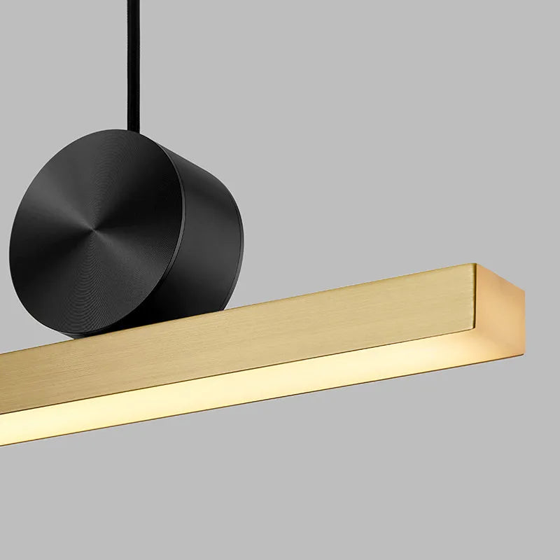 Linear LED Gold Pendant Light for Island, Restaurant, Bar - Nordic Designer Style