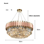 E14 LED Crystal Stainless Steel Rose Gold Pendant Lights