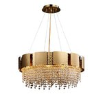 Postmodern Crystal Pendant Light - Golden Stainless Steel Suspension Lamp