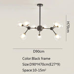Black Postmodern Sputnik Chandelier for Dining Room and Home Decor
