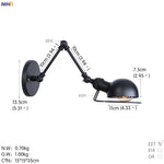 Antique Black Wall Lamp Vintage Industrial Sconce LED Applique Murale