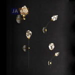 Black Gold Copper Crystal LED Wall Sconce Light for Bedroom Corridor
