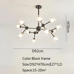 Black Postmodern Sputnik Chandelier for Dining Room and Home Decor