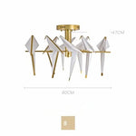 Love Bird Chandelier Lighting - White Gold Designer Lustre for Dining Room