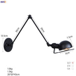 Antique Black Wall Lamp Vintage Industrial Sconce LED Applique Murale