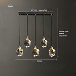 Black Crystal Copper Chandelier LED Hanging Lamps for Dinning Room