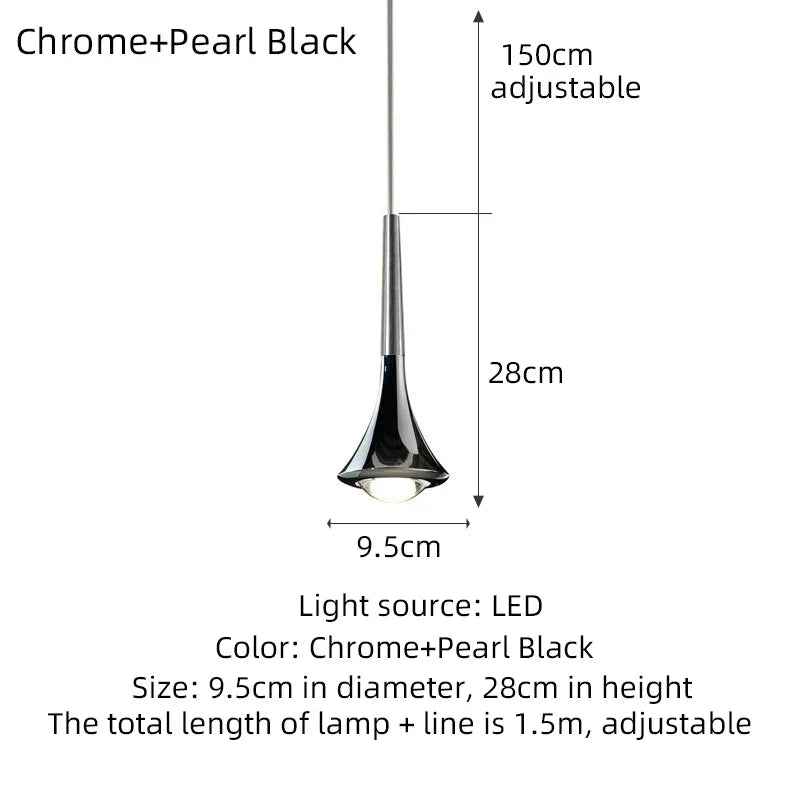 Rain Chrome Pendant Light for Dining Room Minimalism Decor Kitchen Loft