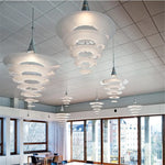 Spiral Acrylic Ring LED Pendant Light - White Nordic Designer Minimalist Lamp