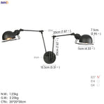 Antique Black Wall Lamp Vintage Industrial Sconce LED Applique Murale