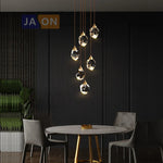 Crystal Copper Chandelier Lighting for Dinning Room