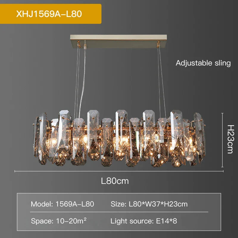 Crystal LED Chandelier for Elegant Living Room, Dining, Bedroom, Kitchen